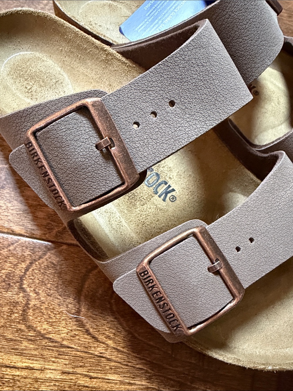 Birkenstock Leather Arizona Slide Sandal, Mocha, size 9 - Picture 8 of 9